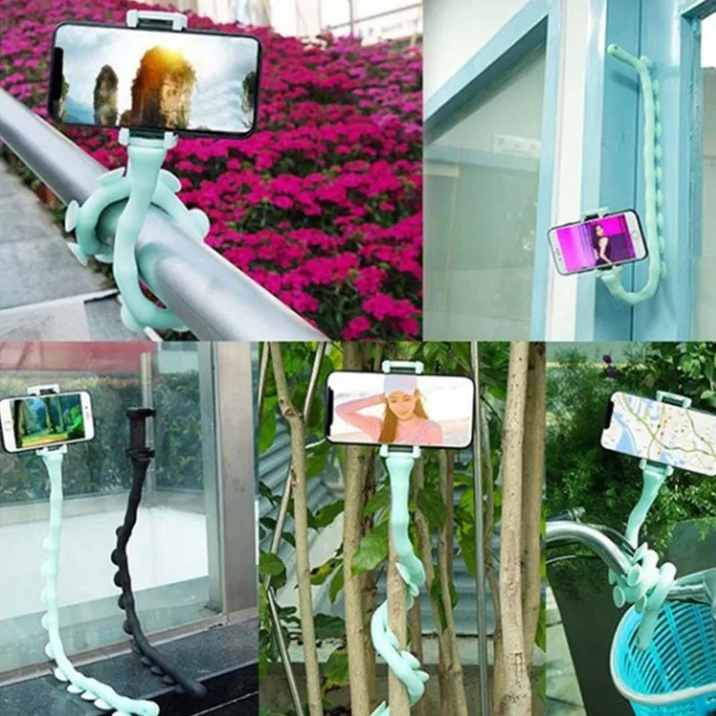 Cute Caterpillar Lazy Bracket Mobile Phone Holder Worm Flexible Suction Cup Stand For Home Wall Desktop Bicycle |