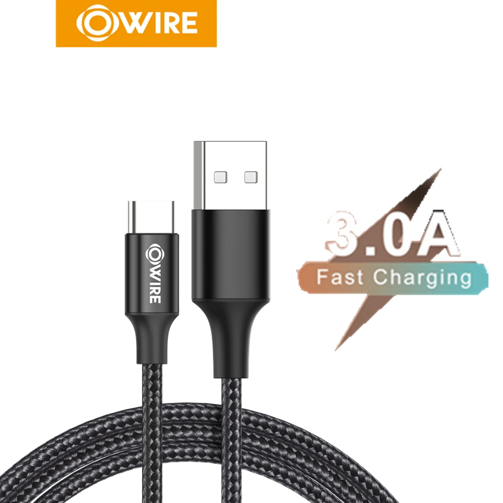 OWIRE Electronics 3A USB C кабель для быстрой зарядки и синхронизации данных Huawei Xiaomi Samsung Google