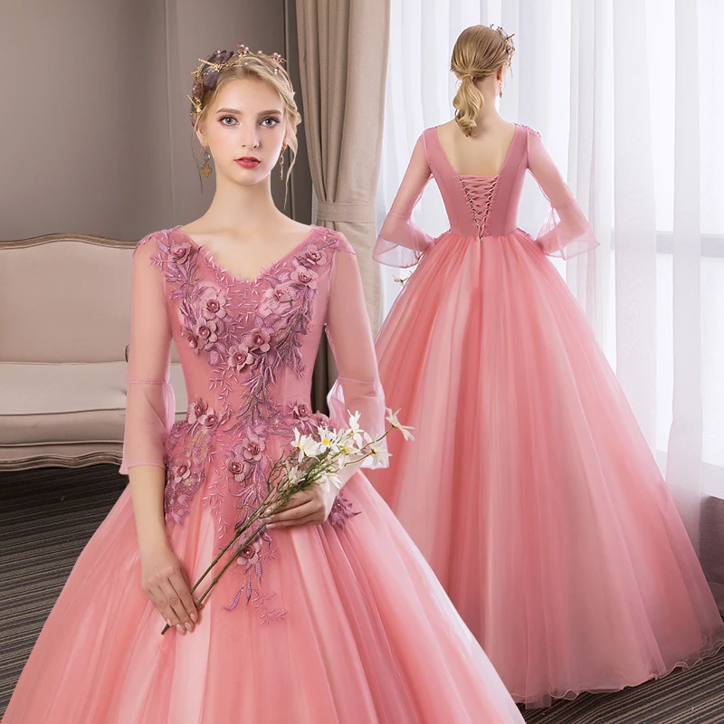 Vestidos 2022 Новинка платья для девушек классические вышитые цветы бальное платье
