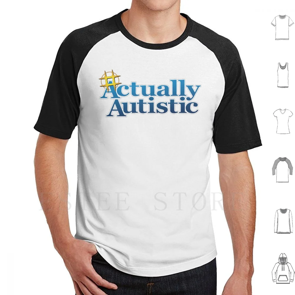 Фото Футболка Ndvh Actually Autistic (See, Nik's Right) DIY, большой размер, 100% хлопок, для людей с аутизмом, спектром аутизма, Аспергером №1