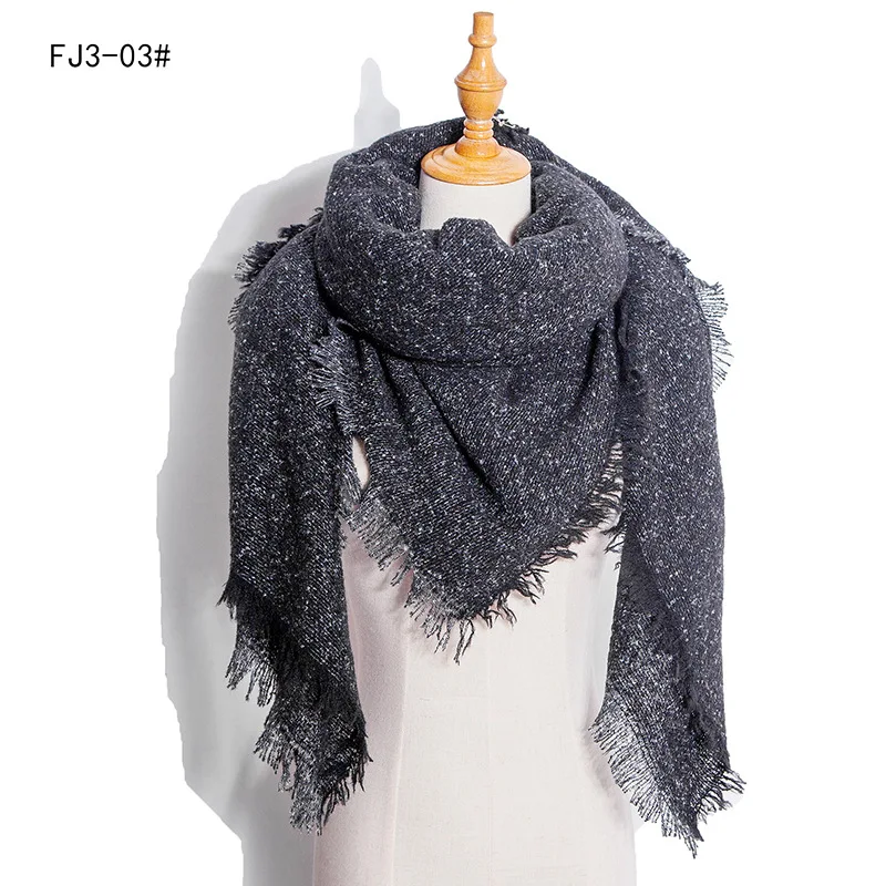 Зимний шарф 2020 женские вязаные серые синие красные черные теплые шарфы