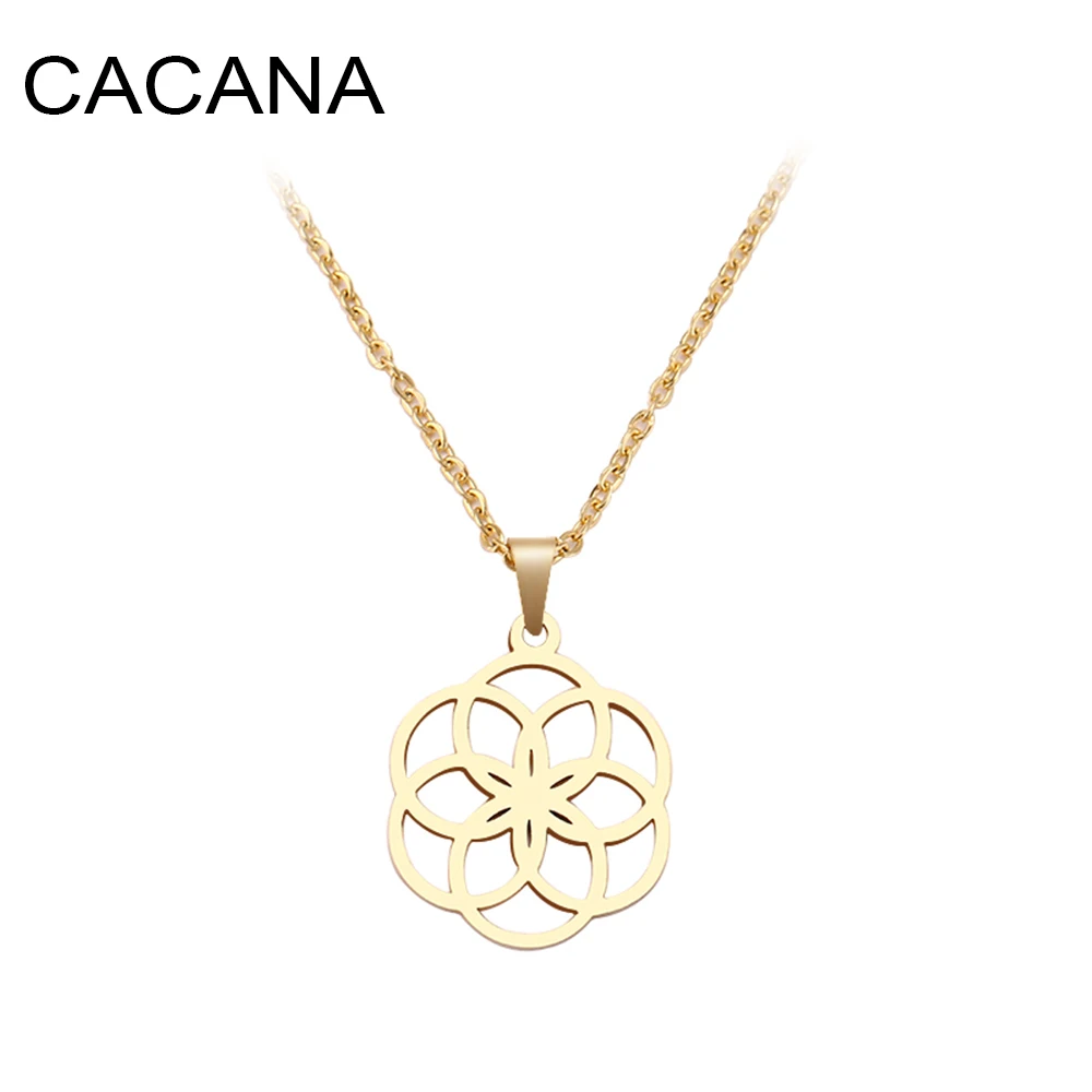 Ожерелье из нержавеющей стали для мужчин и женщин Круглый Круг дизайнерское