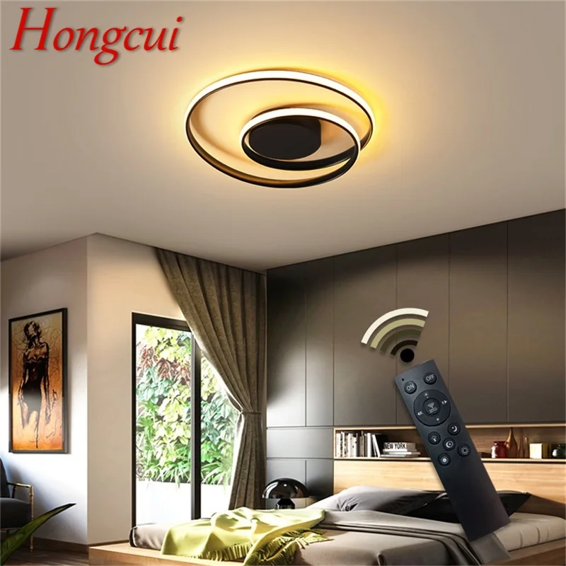 

Hongcui Led Ceiling Lights Round Fixtures with Remote Control 3 Colors Brightness Adjustable and Dimmable For Home