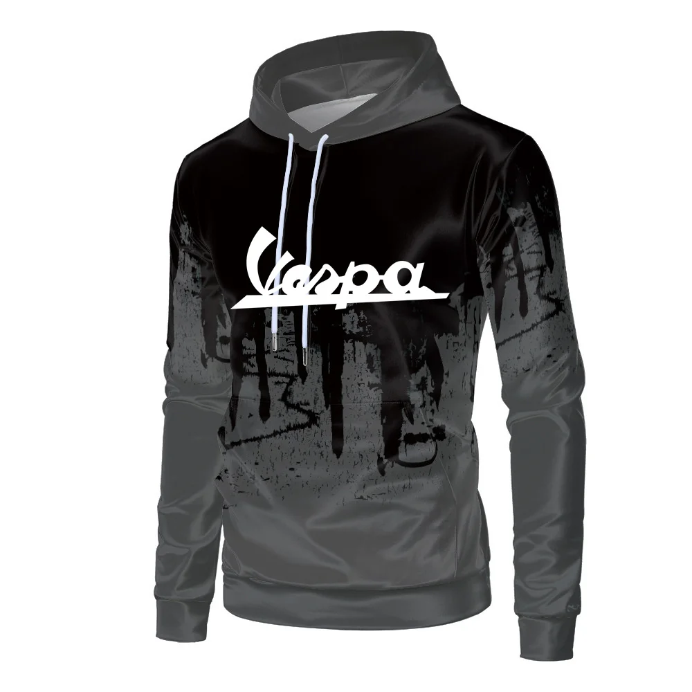 

2021 Vespa Car Letter Printing New Men's Hoodie Clothing Casual Loose Street Fashion Cycling Running Sports Spring Autumn Jacket