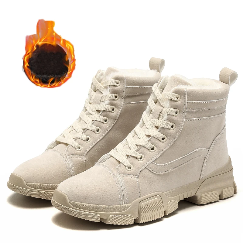 Beigeplush ERNESTNM/женские ботинки; коллекция года; Зимние ботильоны; botas mujer invierno; теплая плюшевая женская обувь; Узкие ботинки из искусственной замши; пикантная красная обувь - Цвет: Beigeplush