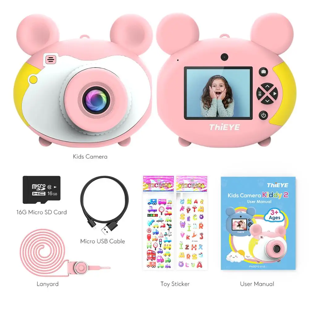ThiEYE Kiddy 2 2 дюймов HD экран платная цифровая мини камера дети мультфильм милые Развивающие игрушки для ребенка подарок на день рождения