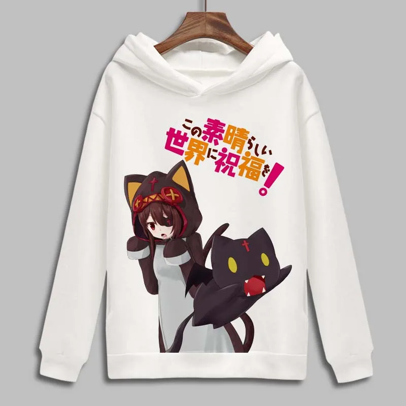 KonoSuba: Благословение божества в этом прекрасном мире! Худи косплея Аква и Мегумин из Харадзюку из флиса с воротником, свитшот.
