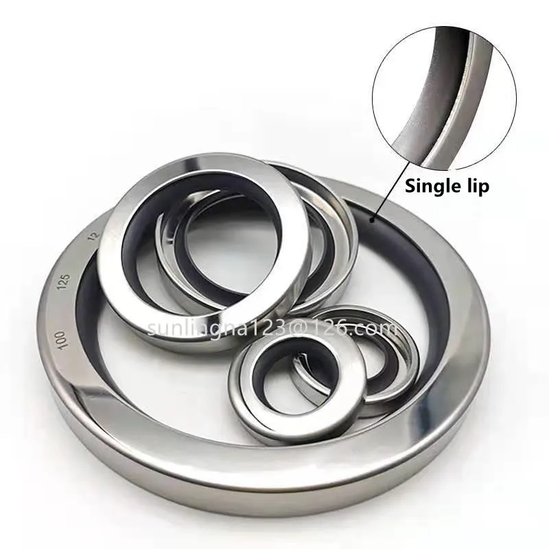 

60*75*8mm single lip NBR PTFE shaft seal stainless steel oil seal, suitable for screw air compressor