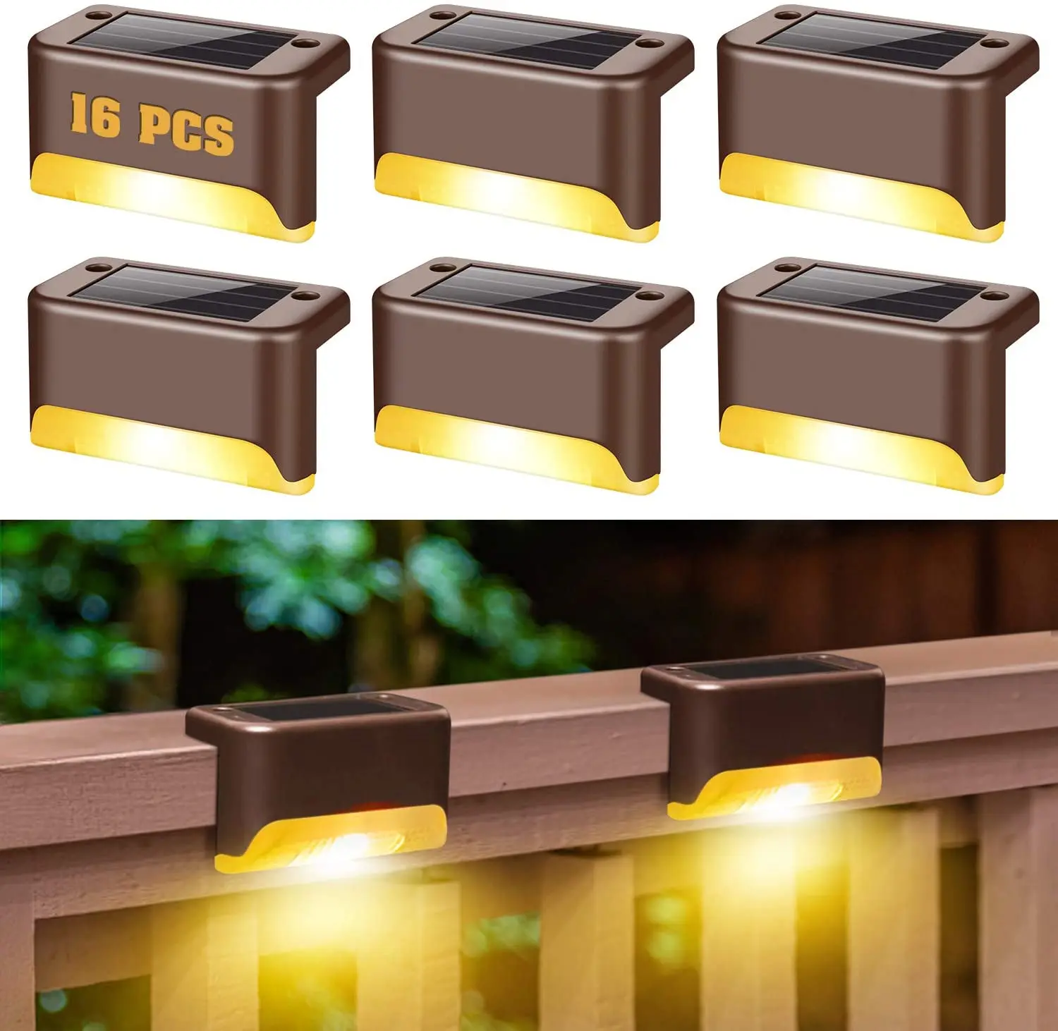 

1/4/8/16pcs LED Solar Stair Lamp IP65 Waterproof Outdoor Garden Pathway Yard Patio Stairs Steps Fence Lamps Solar Night Light