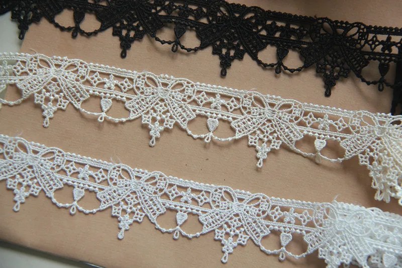 10 ярдов 3 см 1 18 дюйма широкий черный/слоновая кость/бежевый ткань Вышивка ленты