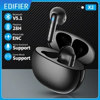 edifier x2 tws earbuds wireless earphones bluetooth 5 1 voice assistant 13mm driver touch control up to 28hrs playtime game mode