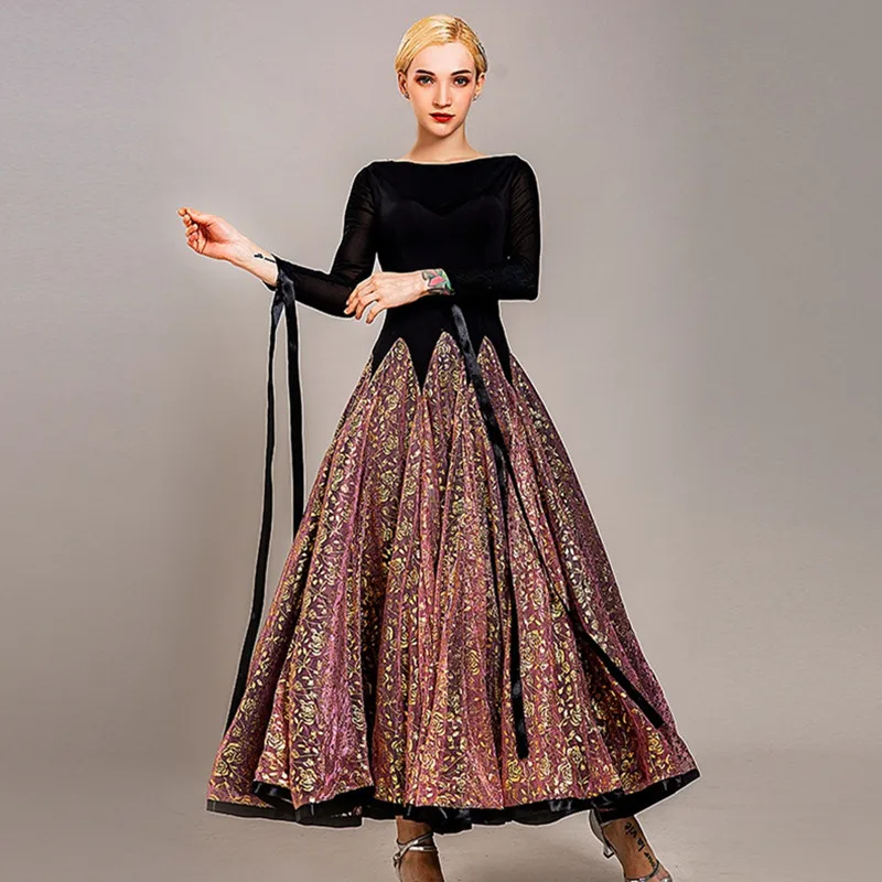 Стандартное танцевальное платье для бальных танцев вальс танцевальные костюмы