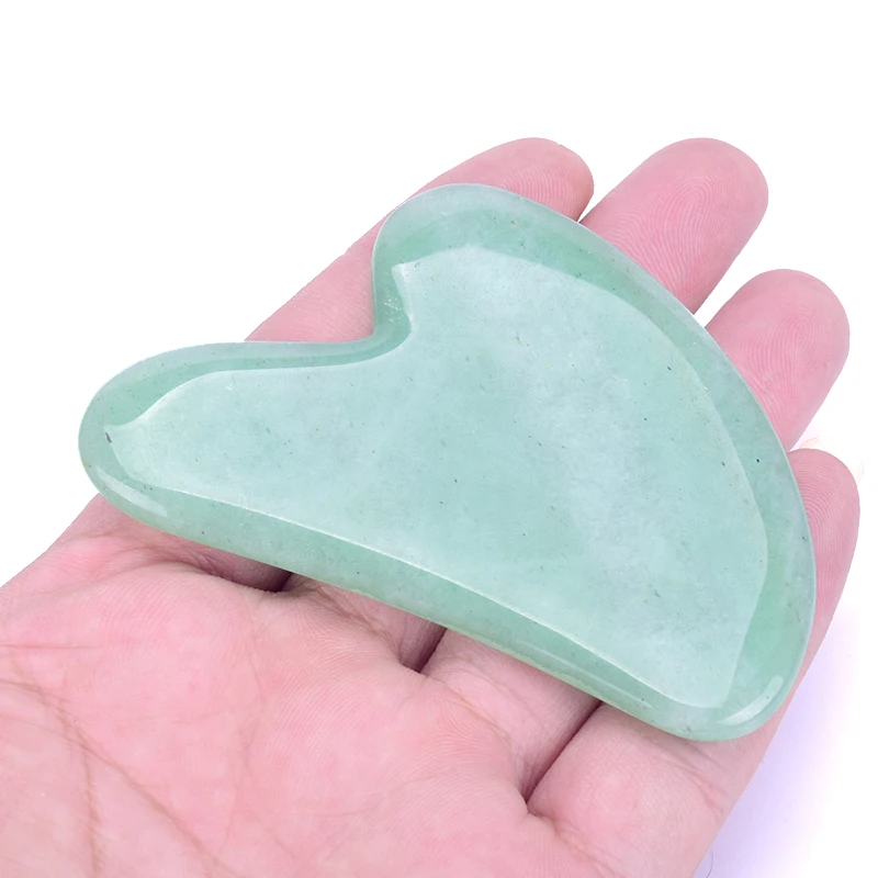 Традиционный скребок для массажа Gua Sha из зеленого авантюрина уход за кожей Инструмент для иглоукалывания соскабливание лица массаж спины шеи
