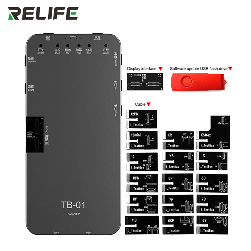 Cheap RELIFE TB 01 شاشة المجلس اختبار عرض ثلاثية الأبعاد تعمل باللمس إصلاح اختبار صندوق آيفون 6S 12 IP12 12Pro 12ProMax 12Mini 17 نماذج