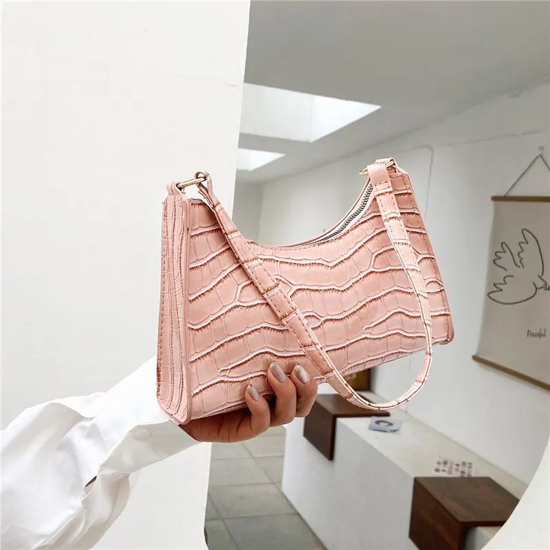 

Pure Color Stone Grain Messenger Bag 2021 Fashion New High Quality PU Leather Women's Designer Handbag Simple Shoulder Handbags