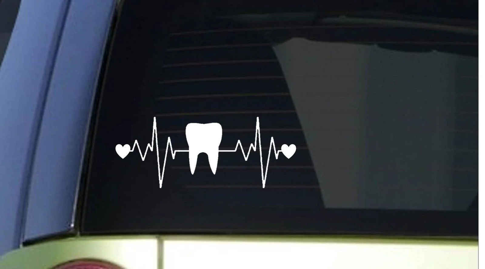 

Tooth heartbeat lifeline 8" wide Sticker decal dentist hygienist computer Sticker