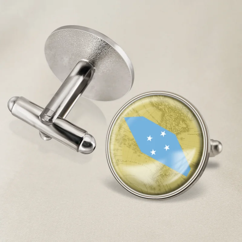 Микронезия микронезийской карта запонки с изображением флага|Зажимы для