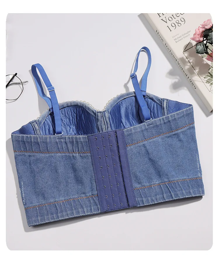 Sexy Bralette Crop Top Strap Beading Fashion Camis 2021 Summer Sleeveless Backless Tank Tops Clothing
