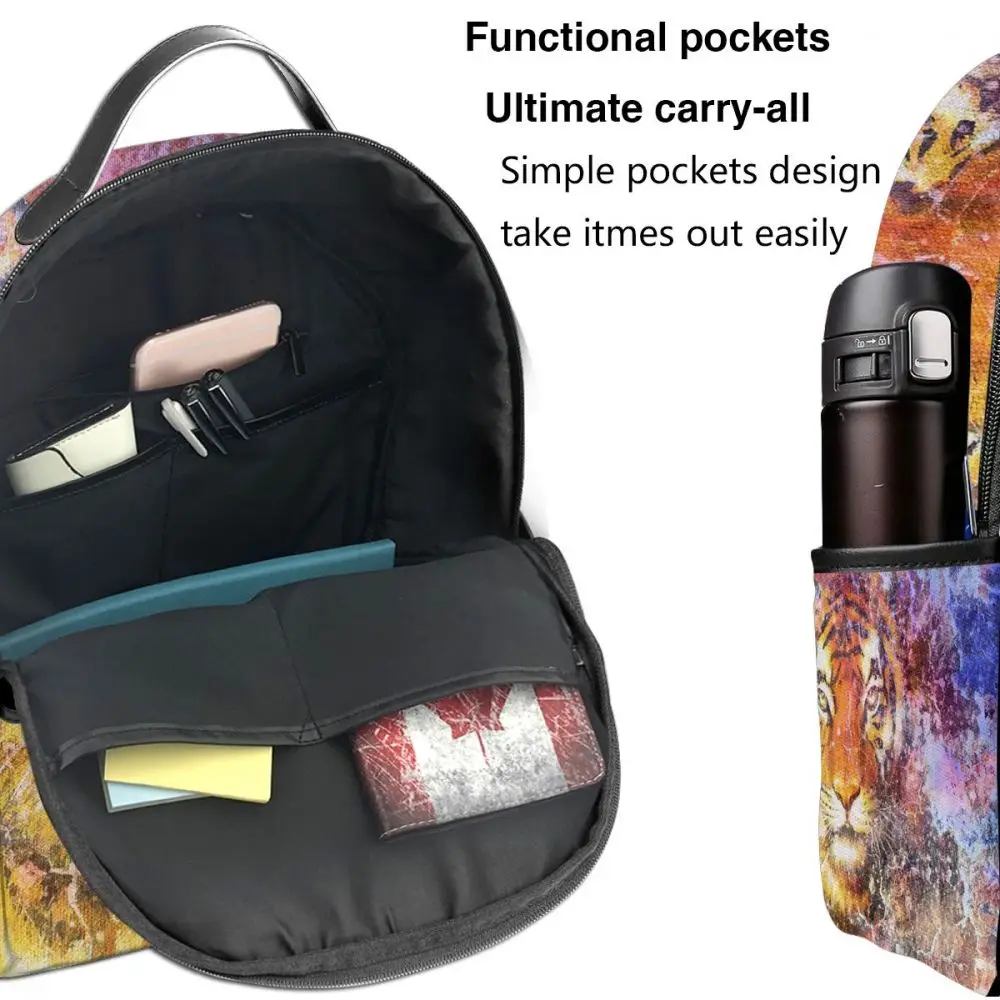 

Fashion Girl College School Bag Casual New Women Backpack Abstract Tiger Book Packbag for Teenage Travel Shoulder Bag