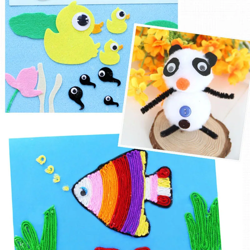 10 мм 500 шт. стеллажи для глаз Googly помпоны с самоклеящимися глазами клей сделай сам