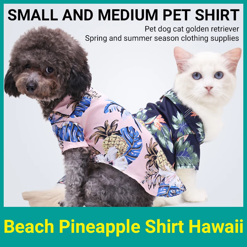 

Summer Pet Printed Clothes For Dogs Floral Beach Shirt Jackets Dog Coat Puppy Costume Cat Spring Clothing Pets Decor Accessories