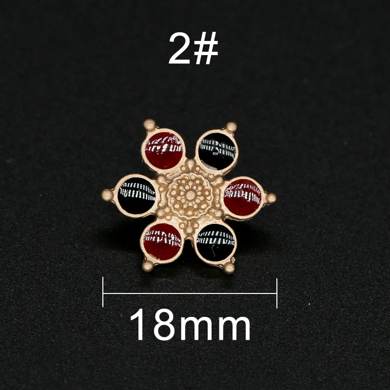 6 шт. цветочных пуговиц жемчужное золото металл бриллианты декоративная одежда