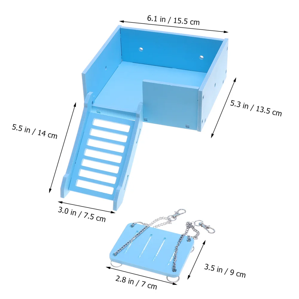 

1 Set Hamster Crawling Ladder Funny Swing Platform Toys Set for Small Pet (White)