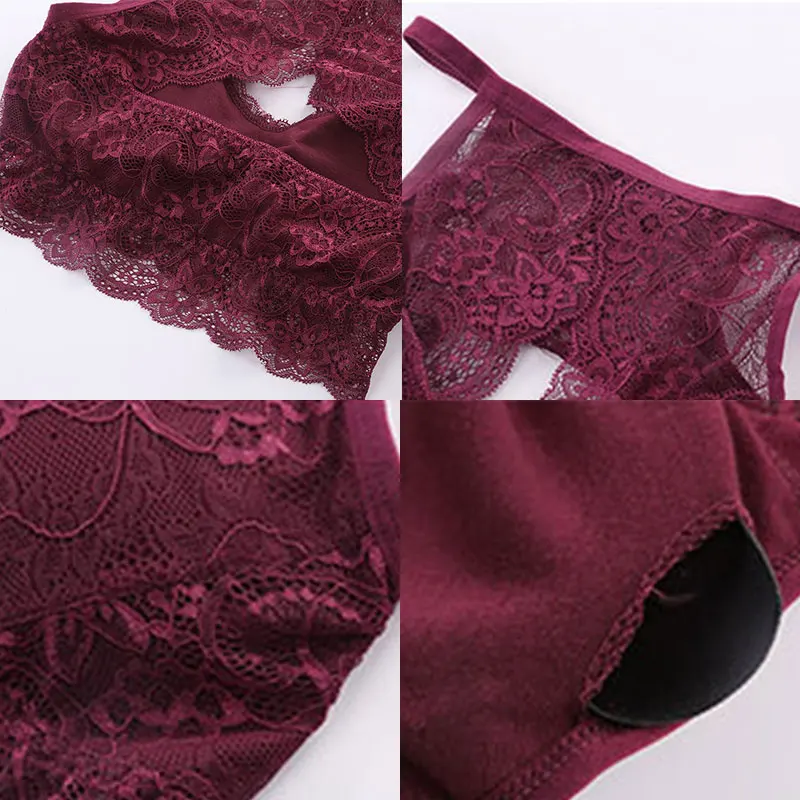 

Sexy Lace Bralette Bras for Women Hoolow OUt Lace Bra Crop Top Wireless Underwear Deep V Push Up Bra Sexy Lingerie