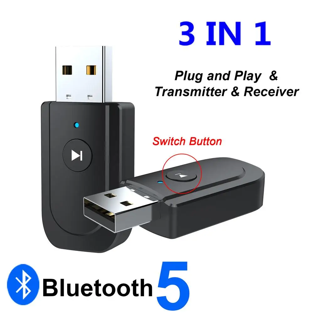 Bluetooth 5 0 аудио приемник передатчик 3 в 1 Мини мм Jack AUX USB стерео музыка Беспроводной