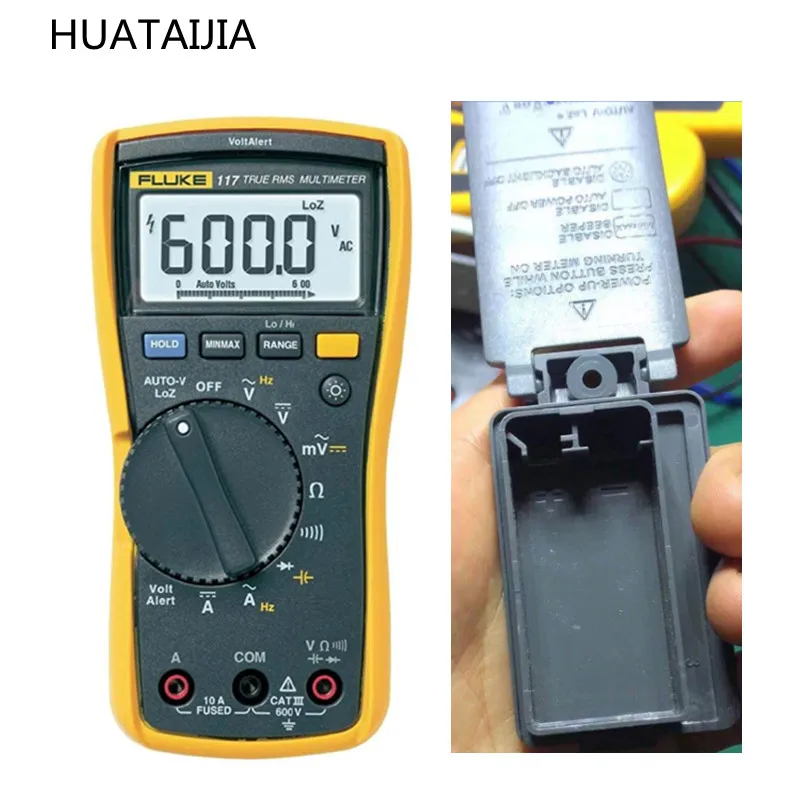 Fluke117-funda de bater&iacute;a original usada para Fluke 117, cubierta de bater&iacute;a Fluke 117 con soporte-2