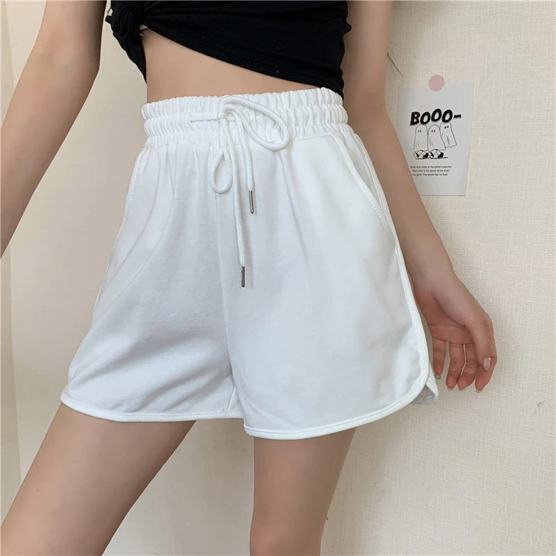 Шорты женские повседневные однотонные с высокой талией модные Универсальные