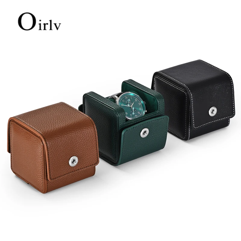 

Подставка для часов Oirlv, Черная/коричневая/зеленая, из высококачественной искусственной кожи, Портативная сумка для хранения ювелирных изд...