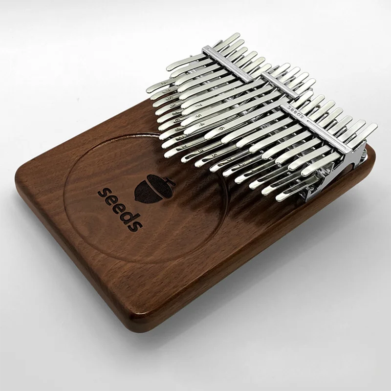Holder 17 Key Kalimba 34 KeysThumb Piano Black Walnut Musical Instrument Keyboard Professional Teclado With Tuning Hammer HX50MZ