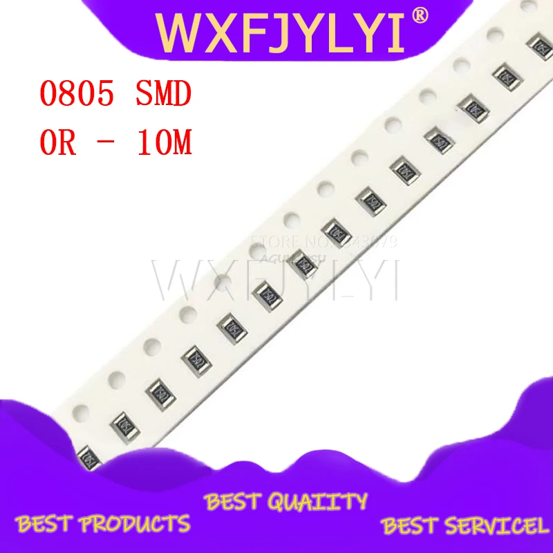 Резистор 100 SMD 1/4 Вт Сопротивление 0R - 10M 1.8R 10R 100R 220R 330R 470R 560R 1K 10K 47K 0805 K 100K 0 10 180 330 Ом 470