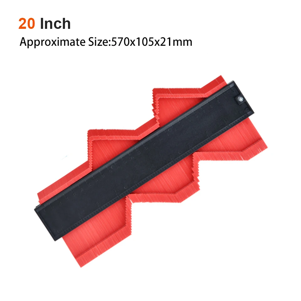 20 Inch Red Color GOXAWEE 5/10/15/20 дюймов пластиковый измерительный прибор контур профиль копия датчик контура Дубликатор duplo и шаблон в клеточку измерены в ненатянутом ламинат Плитки маркировка инструмента - Цвет: 20 Inch Red Color