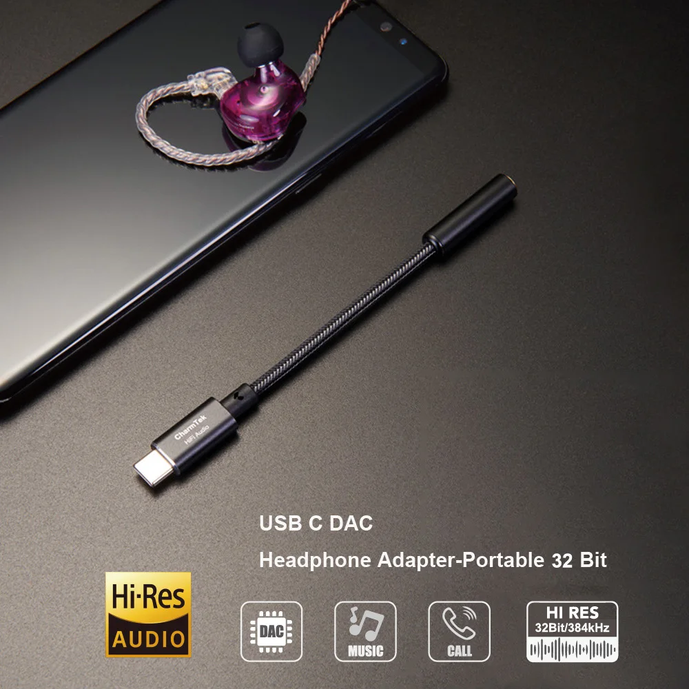 Усилитель для наушников CharmTek TPR24 CX31993 Hi-Fi DAC USB Type-C на разъем 3 5 мм аудиоадаптер