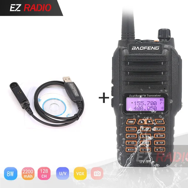 Baofeng UV 9R plus Walkie Talkie водонепроницаемый Двухдиапазонный портативный охотничий