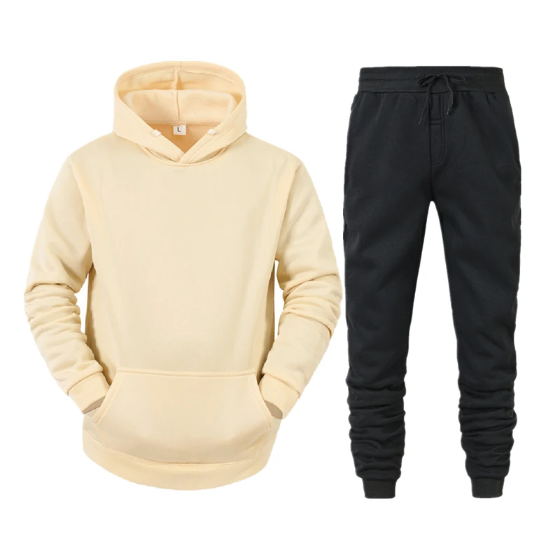 

Fleece Tracksuits Women Men Two Pieces Set Hooded Oversized Sweatshirt Pants Solid Color Hoodie Suits Autumn Winter Casual Outfi