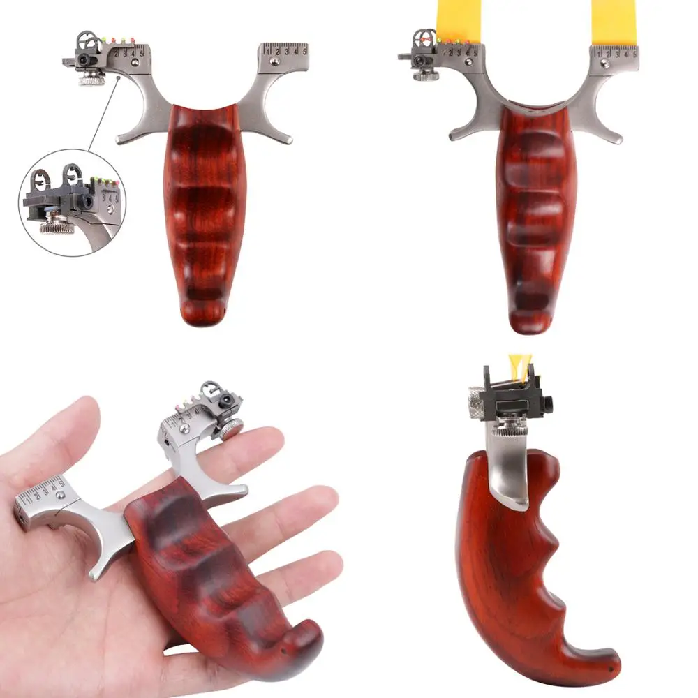 Стрельба из лука Рогатка катапульта для охоты деревянный шарик нержавеющей