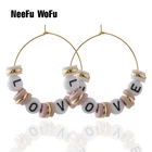 Набор из нержавеющей стали NeeFu WoFu, серьги с надписью, сделай сам, на заказ, народные браслеты для женщин, ювелирные изделия
