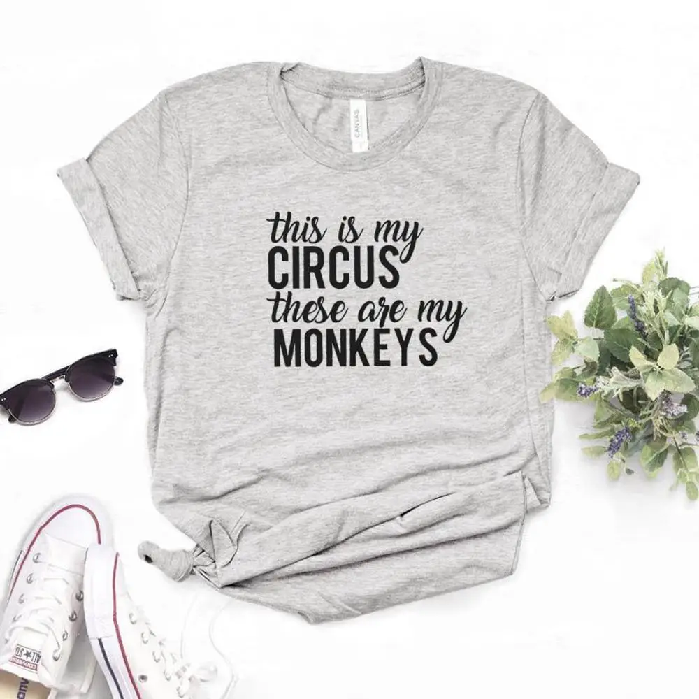 Это мой цирк это мои обезьянки женская футболка хлопковая хипстерская забавная