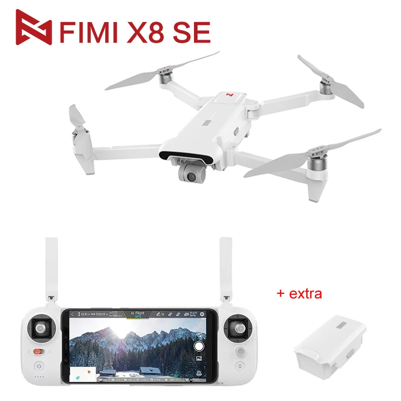 FIMI X8 SE дрона с дистанционным управлением 4K HD Камера 5 км с видом от первого лица 3-осевому гидростабилизатору gps Квадрокоптер 33 минут полета RTF - Цвет: Drone1Battery