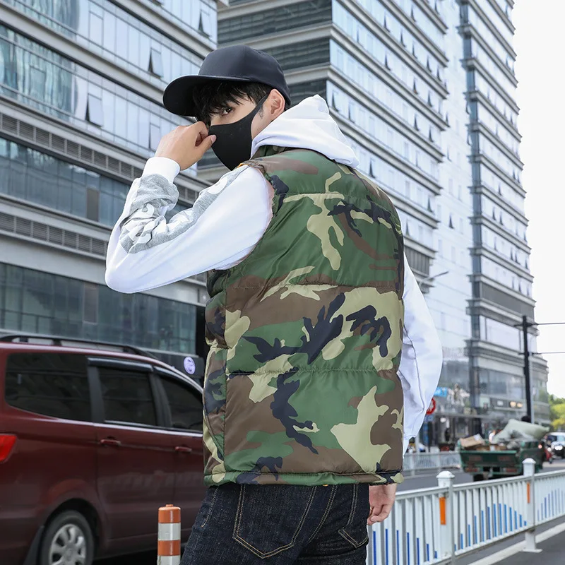 Мужская камуфляжная Повседневная жилетка на пуху новинка осень-зима 2021