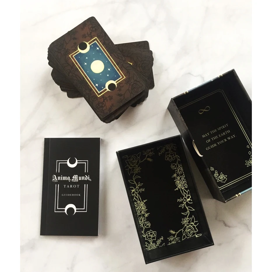 

Anima Mundi Tarot Deck 78 Card Deck with Guide Book Nature Deck Occult Divination Cards Major and Minor Arcana Game Gilt Origin