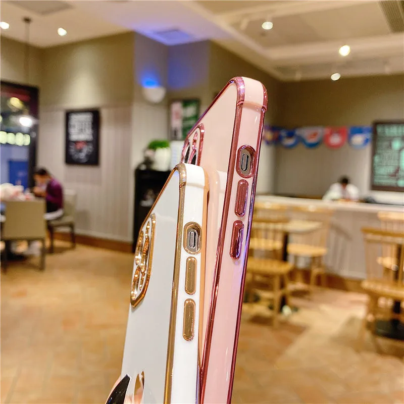 Electroplated Love Heart Phone Case For iPhone 11 12 13 Pro Mini Max X XR XS Max 7 8 Plus SE 2020 Shockproof Protective Cover