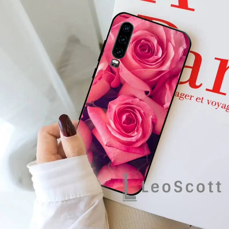 

Pink roses Phone Cases For Huawei P9 P10 P20 P30 Pro Lite smart Mate 10 Lite 20 Y5 Y6 Y7 2018 2019