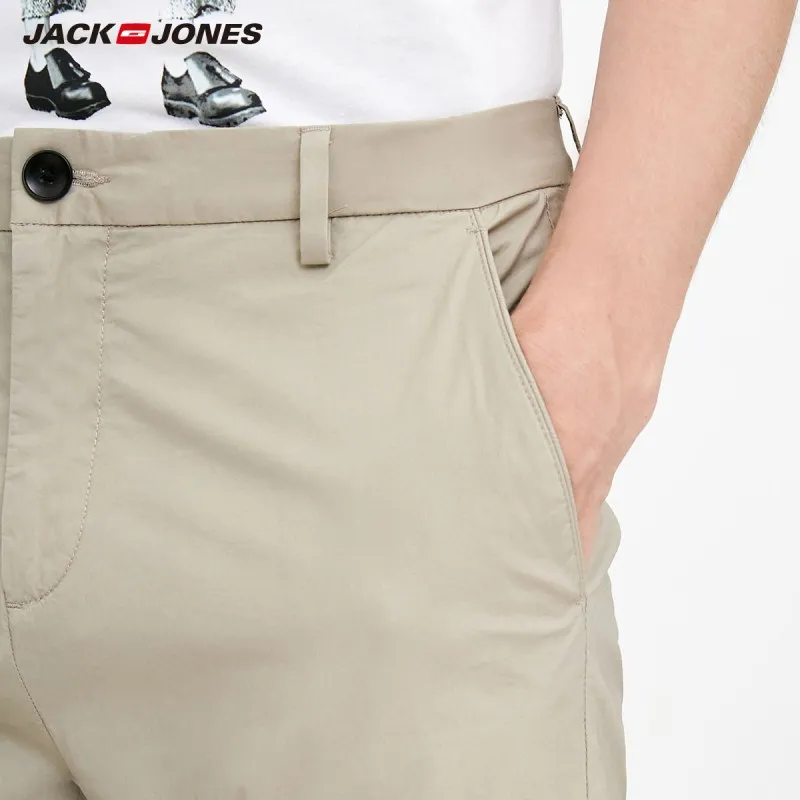 JackJones мужские Смарт повседневные лайкра ткань slim fit бизнес чистый цвет брюки мужские 218314501