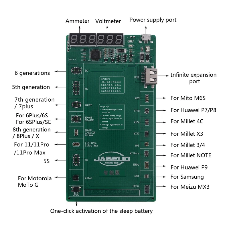 

Battery Quick Charging Activation Board Plate for iPhone X XS MAX XR 4 5 6 6S 7 8 for Samsung Xiaomi Huawei Cellphones