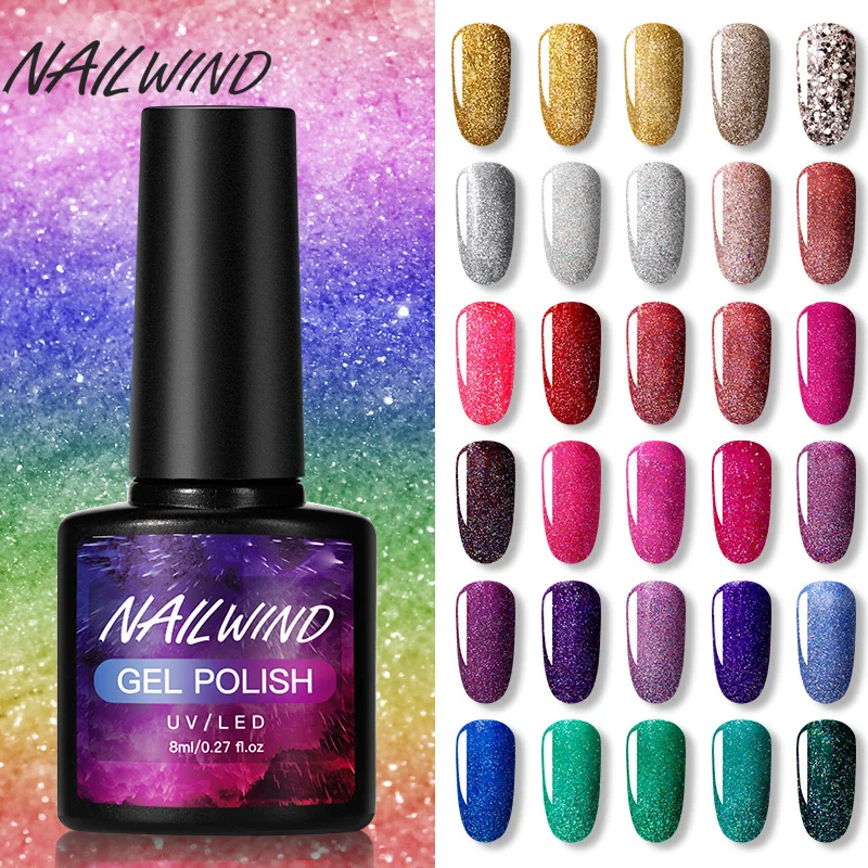 NAILWIND лак для ногтей Гель 8 мл блеск бриллиантовый гель Лаки Гибридный!