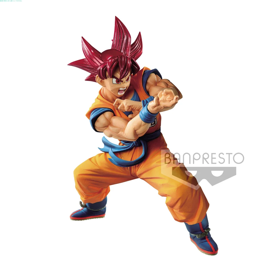 BOS Red Goku Tronzo Оригинальные фигурки Dragon Ball Banpresto Broly Goku Vegeta Gogeta Zamasu ПВХ Фигурки игрушки Супер Saiyan Фигурки игрушки - Цвет: BOS Red Goku